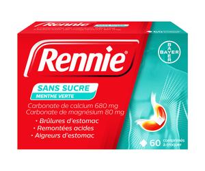 Rennie Menthe Verte Sans Sucre Brûlures D'Estomac Et Remontées Acides 60 Comprimés À Croquer