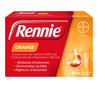 Rennie Orange Brûlures D'Estomac Et Remontées Acides 36 Comprimés À Croquer