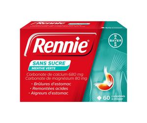 Rennie sans sucre 60 comprimés Comprimé(S) À Croquer pc(s)