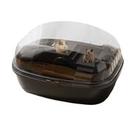 Rennmak - Habitat de vie - Boîtier transparent - Grand réservoir en acrylique - Plateau pour souris - Protection d'une installation - Structure dôme pour animaux de compagnie avec station de roue