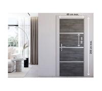 Nordlinger Pro Kit Rénovation Porte - 890533 - Bois FSC Mixte 70% - Gris agate - Profilés noirs - Non encollé - Rénovation intérieure