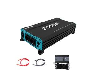 Renogy 2000W/4000W Convertisseur 12v 220v/230v Pur Sinus Transformateur, DC AC Onduleur Power Inverter Allume 2 Prise EU de Courant Alternatif pour Voiture, Camping, Voyage, Panneau Solaire, VR