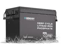 Renogy Batterie au lithium-fer-phosphate Core Mini LiFePO4 12V 200Ah, BMS 200A amélioré 5000 cycles fonction de protection contre le froid batterie au lithium pour camping-cars système solaire