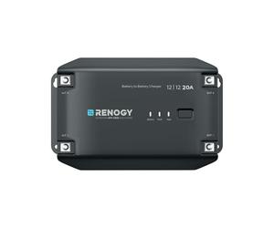 Renogy Chargeur de batterie DC vers DC 12 V 20 A - Régulateur de charge solaire pour batteries inondation, gel, AGM, lithium, camping-car, camion, véhicules utilitaires, bateaux, yachts - 300 W