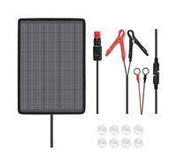 Renogy Chargeur solaire portable 10 W avec prise allume-cigare/pinces crocodile/câbles de batterie pour voiture, bateau, moto, camion