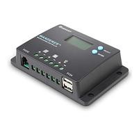 Renogy Contrôleur de Charge Solaire - 10 A - 12 V/24 V - PWM - Design Compact - Écran LCD pour AGM, Gel, Flooded et Batterie au Lithium - Wanderer 10 A
