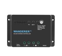 Renogy Contrôleur de charge solaire PWM 12 V 30 A - Wanderer Li avec capteur de température, charge en 4 étapes pour batteries au lithium/gel/inondées, protection contre les surcharges/courts-circuits