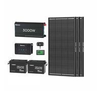 Renogy Système solaire Core mini 200 Ah LiFePO4 5,12 kWh, onduleur 3000 W, chargeur de batterie 50 A