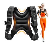 Renoj Gilet lesté pour homme et femme : 4,5 kg/5,4 kg/7,3 kg pour l'entraînement, la course, la marche, l'exercice, le fitness, la perte de poids, l'haltérophilie - Avec bandes réfléchissantes et