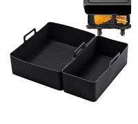 Renopfect Air Fryer Basket Liner Pot en silicone - à friteuse à air rectangulaire, 2 accessoires de de cuisson, inserts de friteuse à air chaud pour la maison, le studio, les restaurants