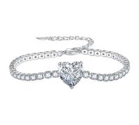 Renopfect Bracelets en forme de cœur pour femme, bracelet à breloques en forme de cœur, bijou décoratif - Bracelet réglable pour femmes et filles, chaîne de poignet, bijoux pour mères, amies, Siehe