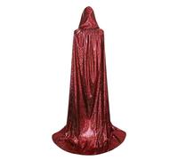 Renopfect Cape à capuche unisexe pleine longueur, cape d'Halloween avec capuche brillante - Robe de costume douce et confortable pour femme, cape de Mardi Gras unisexe pour fêtes costumées, costumes