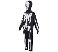 Renopfect Costume de squelette lumineux pour enfant, combinaison squelette lumineuse, costume d'Halloween - Costume de corps pour filles - Événements festifs