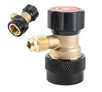 Renopfect Coupleur rapide, adaptateur de coupleur rapide, ajustement de la voiture - Raccord rapide haute et basse pression - Adaptateur rotatif à 360° pour le réfrigérant de la voiture