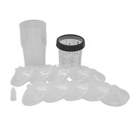 Renopfect Gobelet mélangeur de peinture, 400 ml, avec anneau de maintien et 5 bouchons, accessoire de peinture commerciale pour les applications en résine époxy