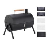 Renopfect Grille de barbecue compacte avec couvercle pour maison, jardin, balcon et camping