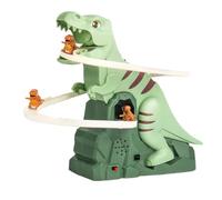 Renopfect Jouet d'escalade dinosaure avec 5 petits dinosaures Slide Track avec lumière et musique - Toboggan d'escalade dinosaure - Coaster russe - Escalier - Circuit de course pour