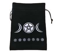 Renopfect Sac de rangement de tarot, pentagramme, cartes de tarot, sac en tissu, sac à bijoux, 13 x 18 cm, sac de rangement pour cartes de tarot, sac de rangement pour cartes de tarot, sac de