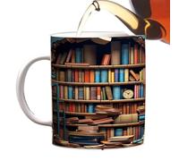 Renopfect Tasse en céramique, Tasse à café en céramique, Tasse à Effet Bibliothèque, Nouveau genre Tasse à Thé en Céramique pour le Travail et la Maison, Tasse à Café en Céramique Imprimée avec Motif