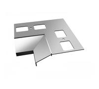 Renoplast® Aluminium Angle Intérieur 90° Pour Profilé D'égout K100 Gris | Finition de Terrasse | Sols Carrelés sur Mortier-colle | Systèmes D'évacuation D'eau Profilé Angulaire | Revêtement par Poudre