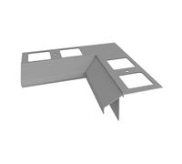 Renoplast® Aluminium Angle Intérieur 90° Pour Profilé D'égout K100R Gris | Finition de Terrasse| Sols Carrelés sur Mortier-colle | Systèmes D'évacuation D'eau Profilé Angulaire | Revêtement par Poudre