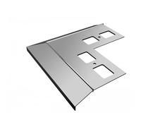 Renoplast® Angle en Aluminium 90° Pour Profilé D'égout K100 Gris | Finition de Terrasses | Sols Carrelés sur Mortier-colle | Systèmes D'évacuation D'eau Profilé D'angle | Protection Anticorrosion