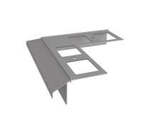 Renoplast® Angle en Aluminium 90° Pour Profilé D'égout K100R Gris | Finition de Terrasse| Sols Carrelés sur Mortier-colle| Systèmes D'évacuation D'eau Profilé Angulaire| Protection Contre la Corrosion