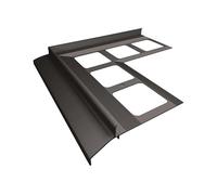 Renoplast® Angle en Aluminium 90° Pour Profilé D'égout K30 Graphite| Finition de Terrasse| Sols Carrelés sur Mortier-colle| Systèmes D'évacuation D'eau Profilé Angulaire Protection Contre la Corrosion