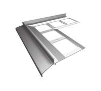 Renoplast® Angle en Aluminium 90° Pour Profilé D'égout K30 Gris | Finition de Terrasse| Sols Carrelés sur Mortier-colle | Systèmes D'évacuation D'eau Profilé Angulaire | Protection Contre la Corrosion