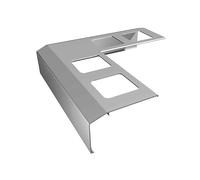 Renoplast® Angle en aluminium 90° pour profilé d'égout K301 Gris| Finition de terrasses, balcons| Sols carrelés sur mortier-colle| Systèmes d'évacuation d'eau Profilé d'angle| Protection anticorrosion