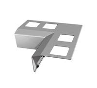 Renoplast® Angle intérieur aluminium 90° pour profilé d'égout K301 Gris | Finition de terrasses| Sols carrelés sur mortier-colle | Systèmes d'évacuation d'eau Profilé angulaire | Revêtement par poudre