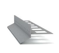 Renoplast® Profilé d'avant-toit en aluminium D25 200cm gris | Réalisation des terrasses et balcons | Sols carrelés sur mortier-colle | Profilé d'angle pour systèmes d'évacuation des eaux