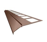 Renoplast® Profilé D'égout en Aluminium K100 200cm Marron Finition de Terrasse| Sols Carrelés sur Mortier-colle| Systèmes D'évacuation D'eau Profilé D'angle| Protection Anticorrosion Profilé de Balcon
