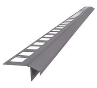 Renoplast® Profilé D'égout en Aluminium K100R 200cm Gris| Finition de Terrasse| Sols Carrelés sur Mortier-colle| Systèmes D'évacuation D'eau Profilé D'angle Protection Anticorrosion Profilés de Balcon