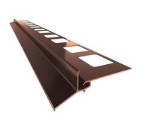 Renoplast® Profilé D'égout en Aluminium K102 200cm Marron | Finition de Terrasses et Balcons | Sols Carrelés sur Mortier-colle | Systèmes D'évacuation D'eau Profilé D'angle | Protection Anticorrosion