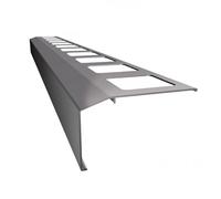 Renoplast® Profilé d'égout en Aluminium K301 200cm Gris | Finition de Terrasses | Sols Carrelés sur Mortier-colle | Systèmes D'évacuation d'eau | Cornière | Protection Anticorrosion Profilés de Balcon