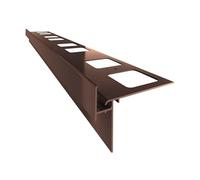 Renoplast® Profilé D'égout en Aluminium K35 200cm Marron| Finition de Terrasse| Sols Carrelés sur Mortier-colle| Systèmes D'évacuation D'eau Profilé D'angle| Protection Anticorrosion Profilé de Balcon