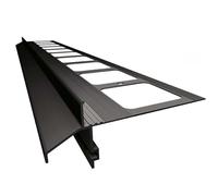 Renoplast® Profilé D'égout en Aluminium K40 200cm Graphite | Finition de Terrasse et de Balcon | Sols Carrelés sur Mortier-colle | Systèmes D'évacuation D'eau Profilé D'angle |Protection Anticorrosion