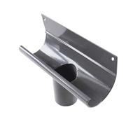 Renoplast® R50 Aluminium Embout à accrocher Boîtiers de gouttière | DN 40mm Graphite | Gouttière d'évacuation des eaux pluviales Profilés de tôle pliée | Abri de jardin Carport Terrasse| pour Toitures