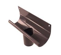 Renoplast® R50 Aluminium Embout à accrocher Boîtiers de gouttière | DN 40mm Marron | Gouttière d'évacuation des eaux pluviales Profilés en tôle pliée | Abri de jardin Carport Terrasse Balcon| Toitures