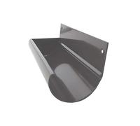 Renoplast® R50 Fonds de gouttière en aluminium Extrémités de gouttière Gauche + Droite | Gris | Gouttière d'évacuation des eaux pluviales Profilé en tôle pliée | Abri de jardin Carport Terrasse Balcon