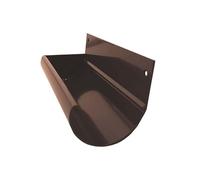 Renoplast® R50 Fonds de gouttière en aluminium Extrémités de gouttière Gauche/Droite | Marron | Gouttière d'évacuation des eaux pluviales Profilés en tôle pliée| Abri de jardin Carport Terrasse Balcon