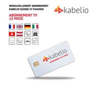 Renouvellement Abonnement Tv 12 Mois bouquet Suisse 47 chaînes Européennes Françaises Allemandes Italiennes Anglaises