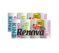 RENOVA Design Essuie-tout 2 Épaisseurs Motif Décoratif, 8 Rouleaux (2 Paquets de 4)