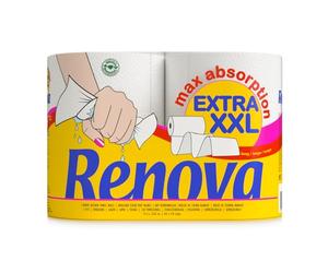 Renova Essuie-tout Extra XXL 2 plis blanc, 1 rouleau XXL = 3 rouleaux standard, 2 rouleaux