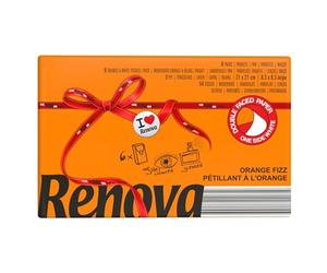 Renova Lot de 6 mouchoirs de poche Red Label Orange