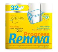 Renova Papier Hygiénique Progress|32 rouleaux |2 plis blanc