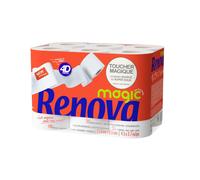 Renova Papier toilette Magic 4D Standard double épaisseur - Rouleau de 160 feuilles - Blanc - Lot de 12 rouleaux