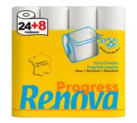 Renova Papier Toilette Progress 2 plis blanc 24+8