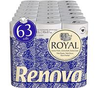 Renova Royal Papier toilette 4 couches, 63 rouleaux Premium | Papier extra doux